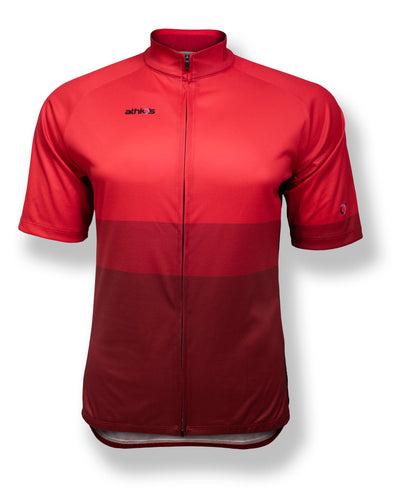 Athlos - Men's Red Tonal  Squad One Cycling Jersey
